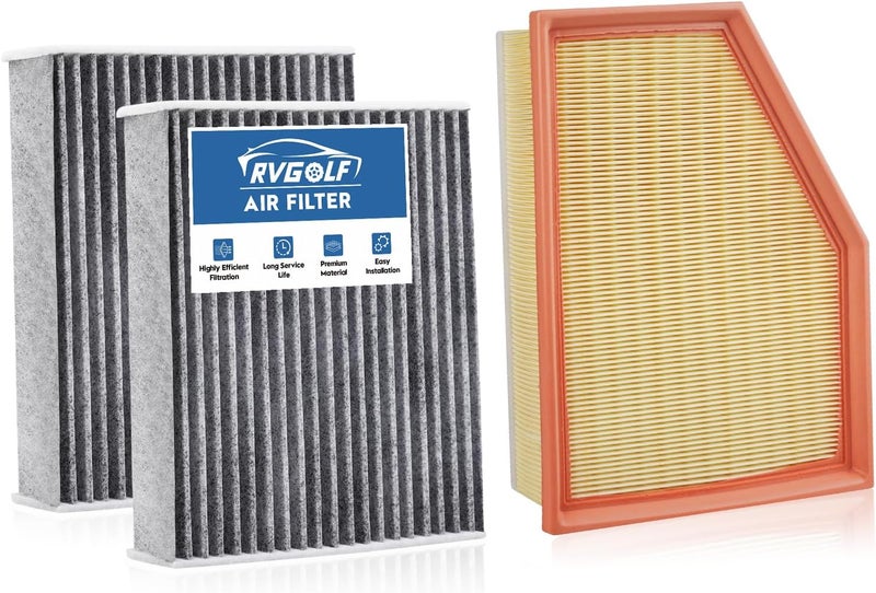 RVgolf Store 1*Engine Air Filter+2*Cabin Air Filters Set Fit for 2019-2026 BMW X5 X7 X6 (3.0L ONLY), 2017-2023 530i, 530e, 540i, 740i, 840i, 530i xDrive 2.0L/3.0L Car Accessories 64115a1bdb6 13718691835 - Image 1
